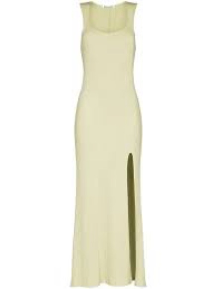 Nwt Reformation Bliss Ribbed Sleeveless Maxi Dress In Green.